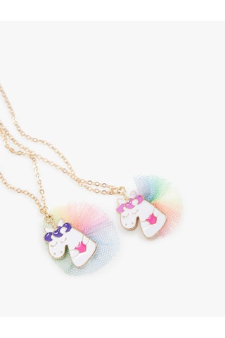 Koton Unicorn Charm Detaylı 2'li Zincirli Kolye Multıcolor 6wak70112aa Mavi