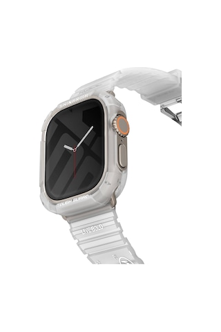Watch Ultra Uyumlu 49mm Skinarma Kurono Buzlu Tasarım Sert Pc Kasa Koruyucu Beyaz