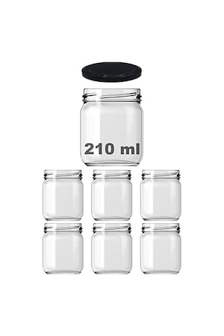 10-1000 Ml Farklı Boyutlarda Kavanoz 10-1000 Arası Cc Konserve Metal Kapaklı Cam Kavanoz 6 Adet Şeffaf, 210 Cc Açık Kahverengi