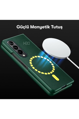 Brmoretr Hdd Samsung Galaxy Uyumlu Z Fold 4 Kılıf Hbc-156 Forum Magneticsafe Kapak - Koyu Yeşil