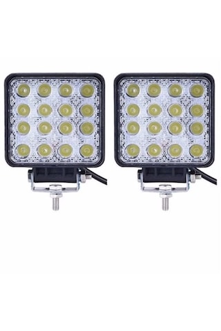 Point 2 Adet 16 Led Off Road Iş Makinesi Kamyon Traktör Projektör Çalışma Ve Sis Lambası 48 Watt 12v 2 Adet