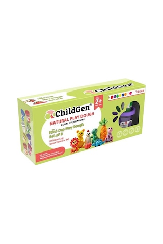 Childgen Doğal Oyun Hamuru - Mini-cup- 8'li Set 8x65gr Mor