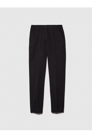 Sisley Streç Pamuklu Kemer Delikli Normal Bel Chino Pantolon Kadın Siyah Pantolon - 324p4byw55ah6