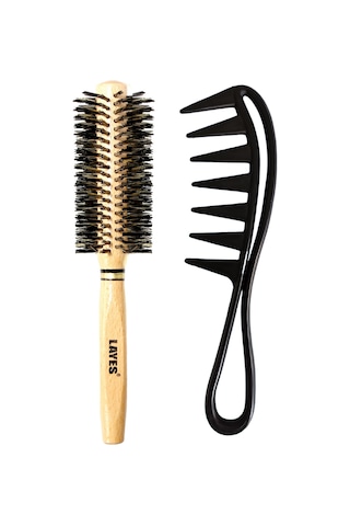 Layes Kırçıllı Fön Fırçası Büyük Boy + Şekillendirici Tarak