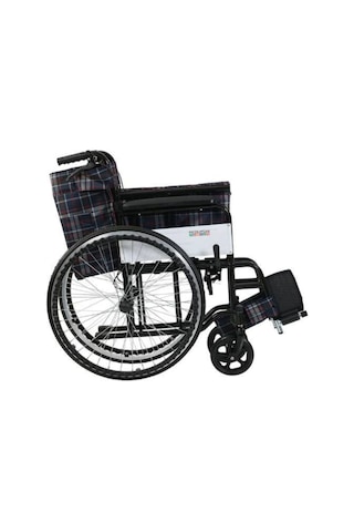 Medkimsan Frenli Tekerlekli Sandalye | Hasta Engelli Arabası | Katlanabilir, Frenli, Emniyet Kemerli