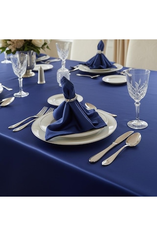 Fınezaa1602 - 8690000083442 - Kristal Monoray Kumaş İndigo Sofra Takımı 8 Kişilik 160x220 Cm 17prç. - 1602 Çok Renkli