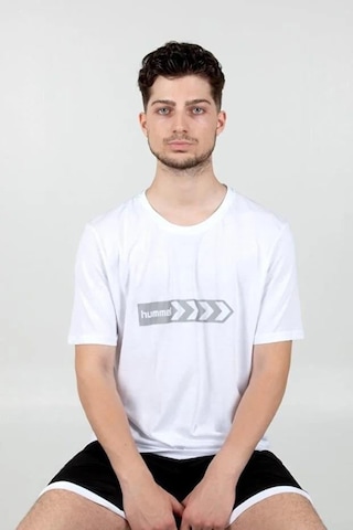 Hummel Armın Coton Basıc Logo T-shırt S/s Siyah Baskılı T-shırt Beyaz