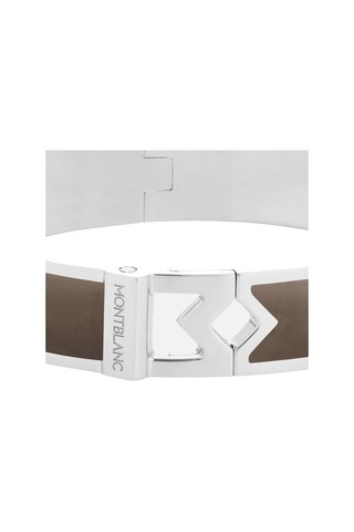 Montblanc Bangle Çelik Montblanc M Logo Mastik Deri 133128 Siyah