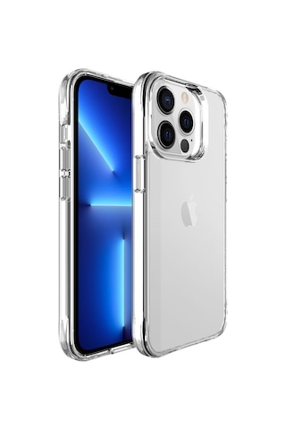 Zeyline Apple Uyumlu iPhone 13 Pro Max Zore Şeffaf Ultra İnce Airbag Tasarımlı Okka Kapak-renksiz