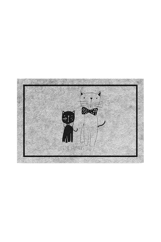 Tasarımlı Dekoratif Kapı Önü Paspas, Dış Mekan/ev İçi/banyo/mutfak/yatak Odası/giriş Paspasları Cute Cats, Çok Renkli