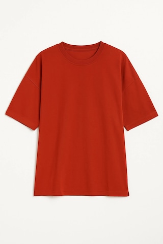 Markapia Kadın Bisiklet Yaka OversizePamuk T-shirt Kremit