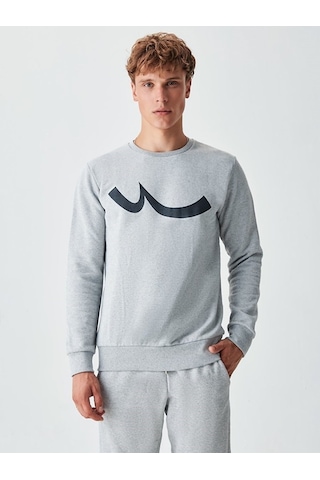 Ltb Ltb Logolu Bisiklet Yaka Gri Sweatshırt (540129787)