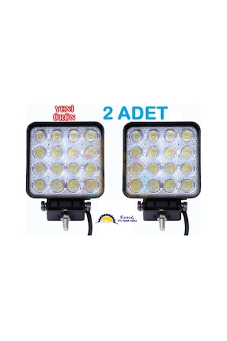 12v/24v Off Road 2 Li / Çalışma Lambası 16 Led Kare Projektör N11.1117