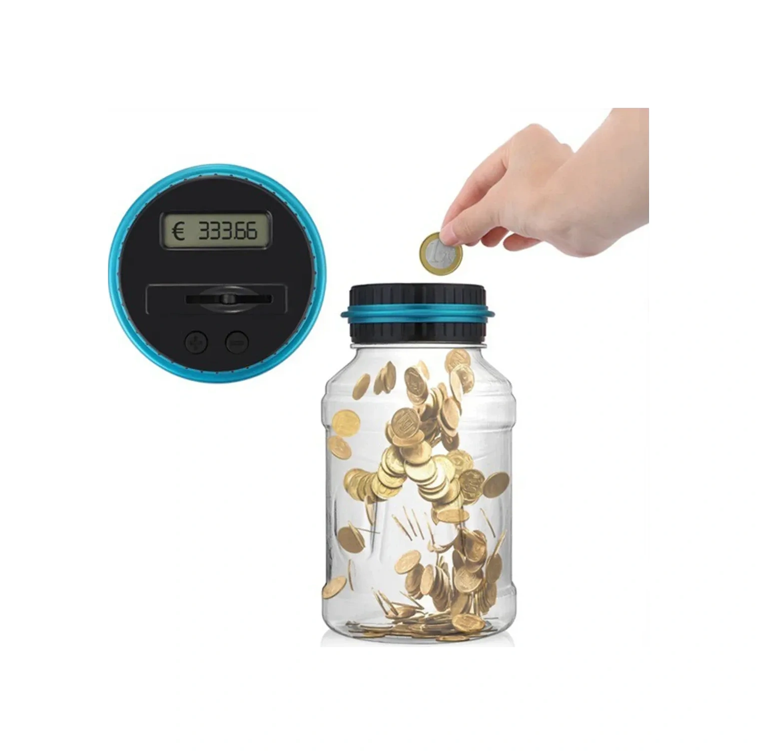 Kosona Abs Dijital Euro Para Sayıcı Kumbara, 1.8l Kapasite, Lcd Ekranlı, Çocuklar İçin Tasarlandı, Dayanıklı Materyal