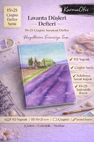 15x21 Çizgisiz Defter 2'li Set Suluboya Düşleri Serisi 112 Yp Günlük Ve Çizim Defteri