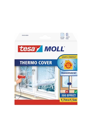 Tesamoll Pencere İzolasyon Yalıtım Filmi Termo Kılıf, Şeffaf, 1.7m X 1.5m Diğer