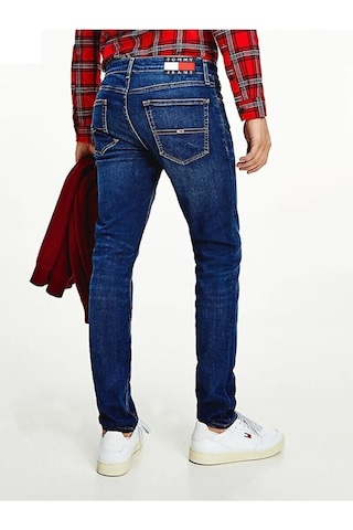 Tommy Hilfiger Erkek Denim Jeans Yazlık Kot Pantolon Koyu Mavi