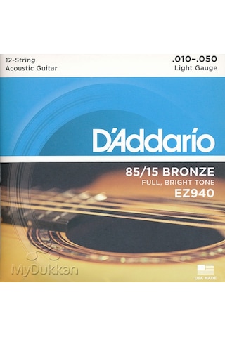 D'addario Ez940 - Light Takım Tel 12 Telli Akustik Gitar Teli 010