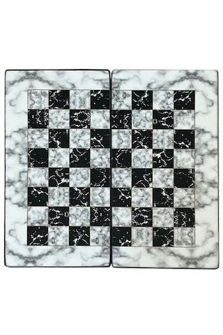 Marble Beyaz Büyük Boy Tavla Takımı