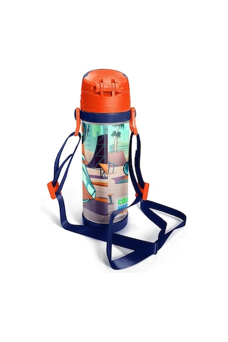 Coral High Kids Civit Neon Turuncu Kaykay Desenli Pipetli Çelik Termos 500 Ml 11923 Diğer