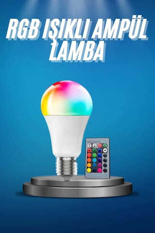 Ayarlanabilir Parlaklık Rgb Led Ampul Beyaz Lamba Ve Renkli Ampul Çok Renkli