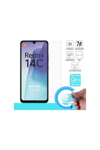 Xiaomi Redmi 14c Nano Glass Cam Ekran Koruyucu Redmi 14c İle Uyumlu Ekran Koruyucu - Şeffaf