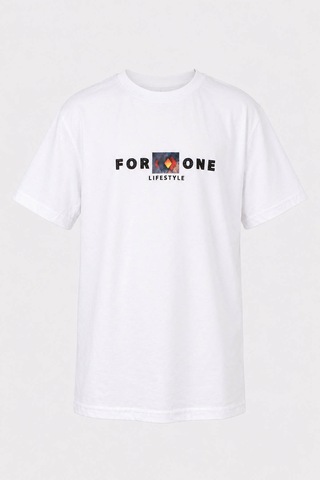 Trender For One Baskı Beyaz Erkek Çocuk T-shirt 8032