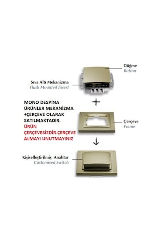 Açık Füme Renk Tekli Çerçeve Mono Despina