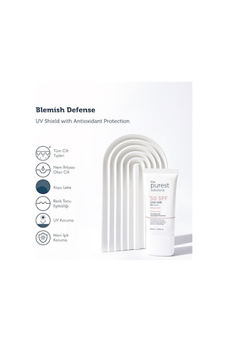 The Purest Solutions Lekeli Ciltler İçin Renkli Güneş Kremi SPF50+ 50 ML