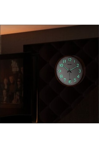 Gece Görünen Kırmızı Çerçeveli Kasalı 22 Cm Fosforlu Duvar Saati Kırmızı