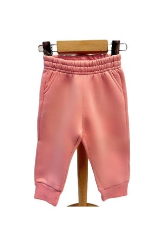 Kız Bebek İçi Şardonlu Kalın Eşofman Alt-15455 Pembe