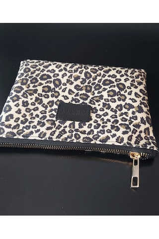 Meryy Collection Clutch Simli Leopar Çanta Leopar