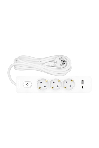 Seldur Kablolu Usb/type-c 20 W Hızlı Şarj 3'lü 3 Metre Grup Priz 3 M