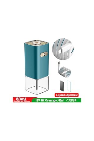 Youmex Usb Şarjlı Aromaterapi Dağıtıcı - Deniz Ruhu Kokusu - 3 Seviye Ayar - 60m² Atomizasyon Alanı - Mavi