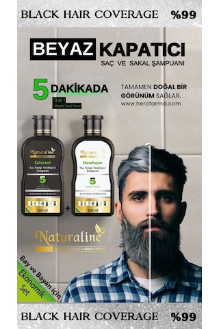 Naturaline Saç Siyahlaştırıcı Şampuan 200 ML + Saç Rengi Yenileyici Şampuan 200 ML