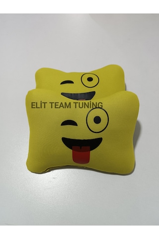 Dil Çıkaran Emoji Kelebek Yastık 2li Sarı Dil Çıkaran Emoji Kelebek Yastık 2li Sarı