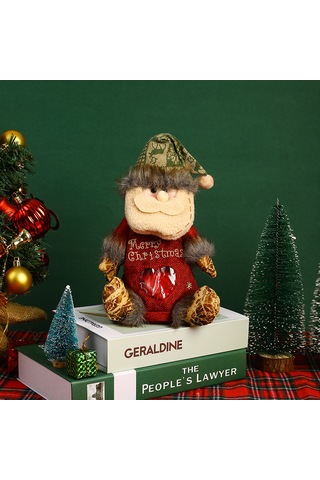 Noel Arifesi Elma Hediye Çantası Paketleme-oturan Geyik