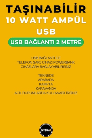 Kamp Lambası 2 Metre Led Ampul Usb Kamp Lambası Mini Kamp Feneri