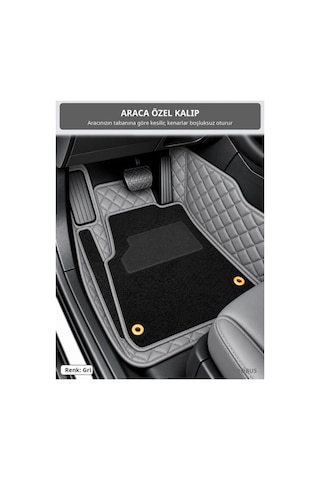 Peugeot Partner Tepee 2010-2020 Arka Yan Plastik 8d Çift Katmanlı Paspas + Bagaj Havuzu Seti Gri