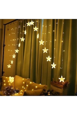 Yıldız Perde Led Çapraz Çok Renkli