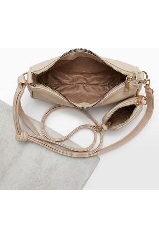 Madmext Clara Bej Cüzdanlı Çapraz Çanta Mg2836