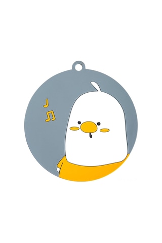 Konesam Küçük Kaliteli Tavuk Desenli 15cm Silikon Isı Yalıtımcı Tabak Altlığı Mutfak Masa Koruyucu Açık Gri