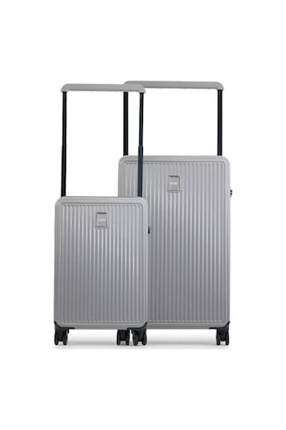 Ground İnce Çizgili Ametis 2'li Set Valiz 010737 Vizon