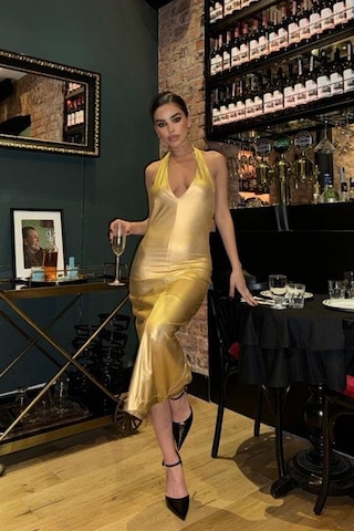 Felicia Sırt Dekolteli Elbise 2583-08 L