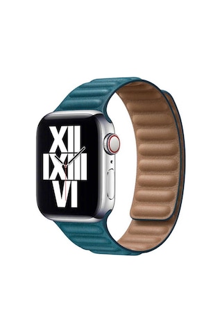 Apple Uyumlu Watch 40mm Krd-34 Deri Kordon-koyu Yeşil