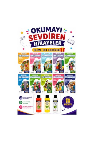 3.ve 4.sınıflar İçin Fen Karavanı Hikaye Seti Slime Set Hediye