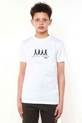 Qivi The Beatles Baskılı Unisex Çocuk Beyaz Tshirt (528239288)