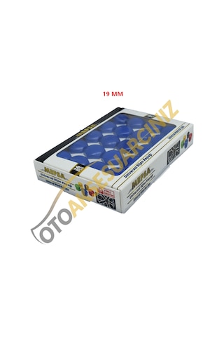 A Kalite Mefsa Bijon Kapağı Düz 19 Mm Mavi 20 Li Set