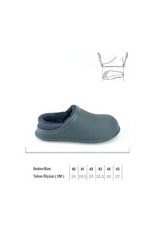 Gezer Erkek Kışlık Eva İçi Peluşlu Sessiz Taban Ev Bahçe Terlik Gt5kmm.15336.00.013.2f Lacivert