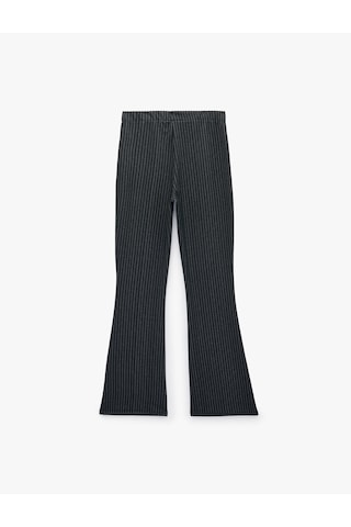 Koton Slim Fit Çizgili İspanyol Paça Pantolon Lacivert Çizgili 7wak40074ek 7s2